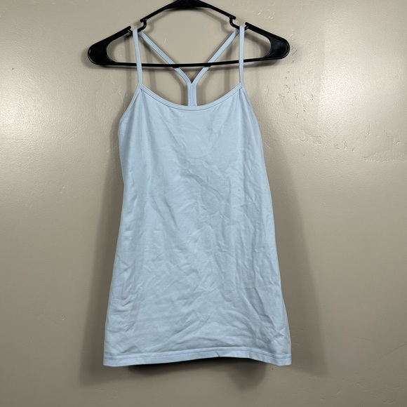 Lululemon Power Y Tank Luon Breezy Blue Size 8 - Picture 1 of 6
